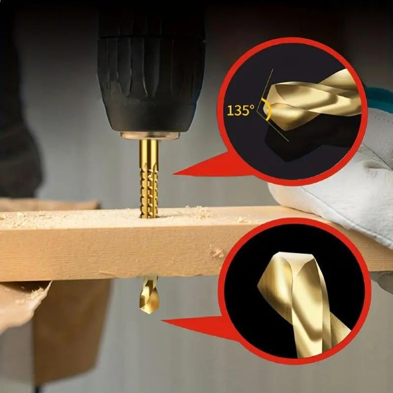 π₯ Last Day Buy 1 Get 1 π₯ Ultra-Practical Titanium-Coated Drill Bit Set π§