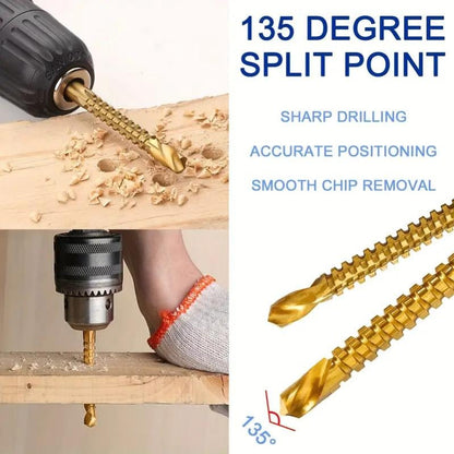 🔥 Last Day Buy 1 Get 1 🔥 Ultra-Practical Titanium-Coated Drill Bit Set 🔧