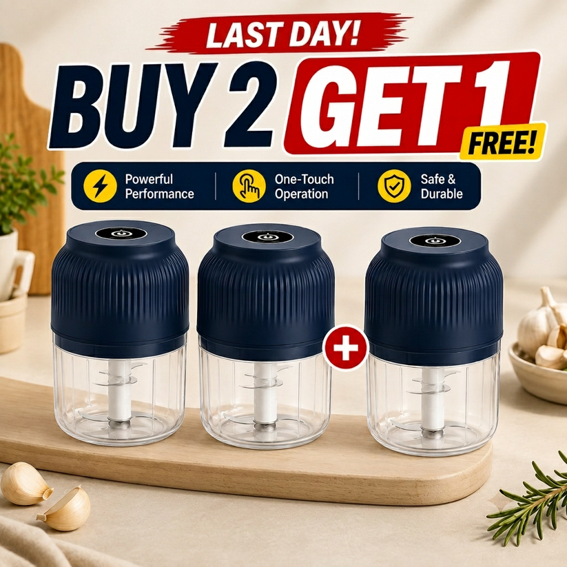 🔥 LAST DAY—BUY 2 GET 1 FREE 🔋 Mini Electric Food Chopper – USB RECHARGEABLE 🌶️🧄