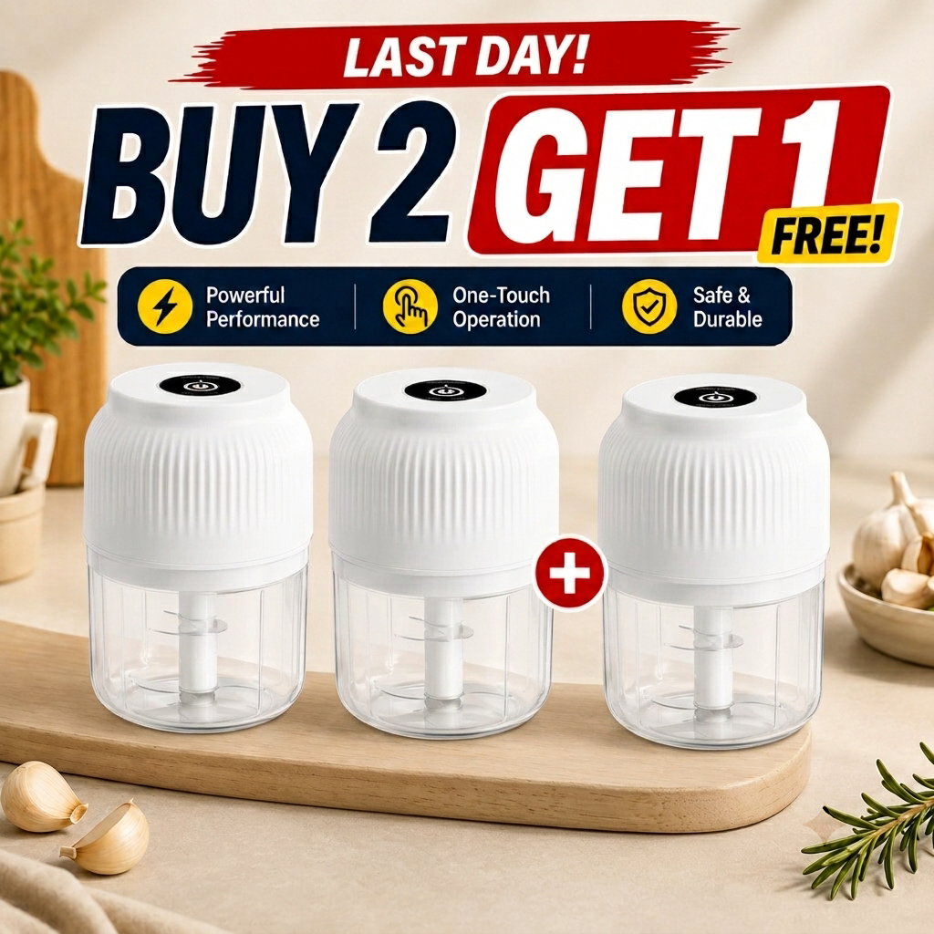 🔥 LAST DAY—BUY 2 GET 1 FREE 🔋 Mini Electric Food Chopper – USB RECHARGEABLE 🌶️🧄